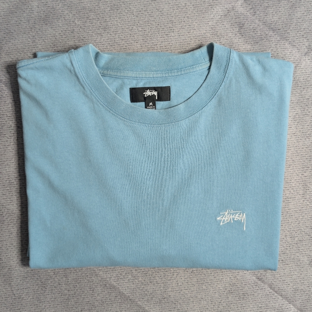 Stussy Stock Logo Short-Sleeve Men's Tee 'Teal' Size M